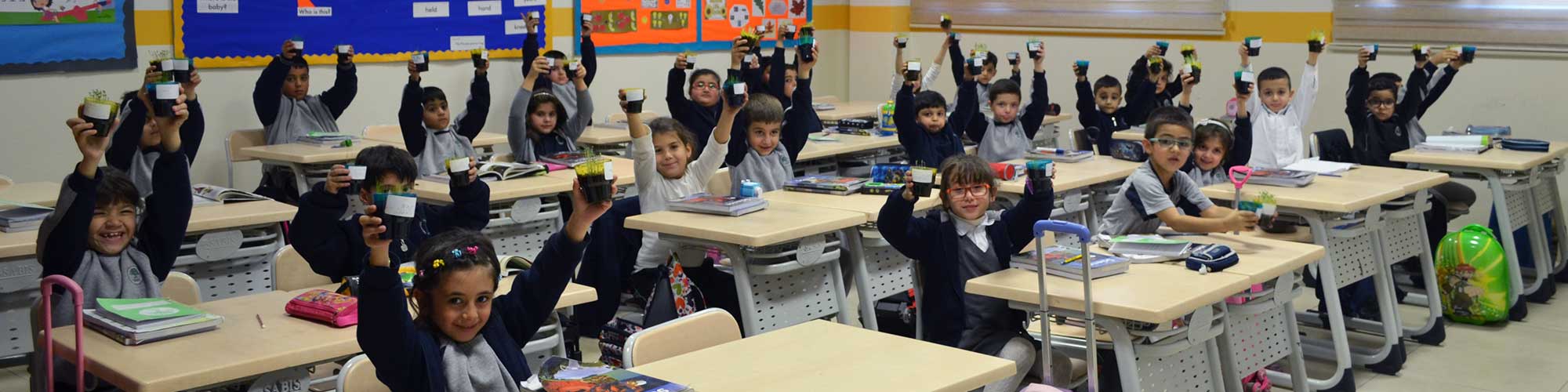 Student working in class